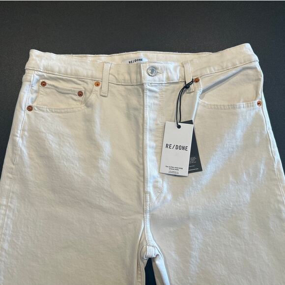 NWT RE/DONE 70s Ultra High Rise Stove Pipe Jeans – White, Size 32 (33” Inseam) - Picture 4 of 11